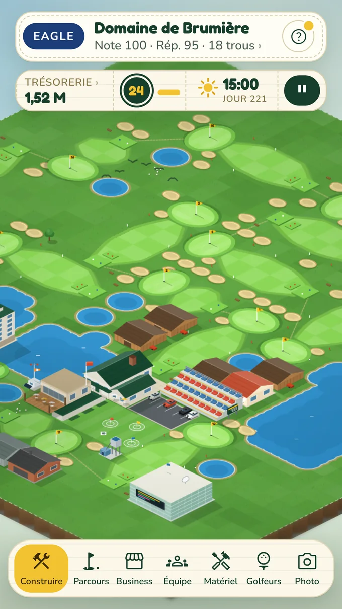 Dessinez votre parcours : 18 trous, bunkers et plans d'eau