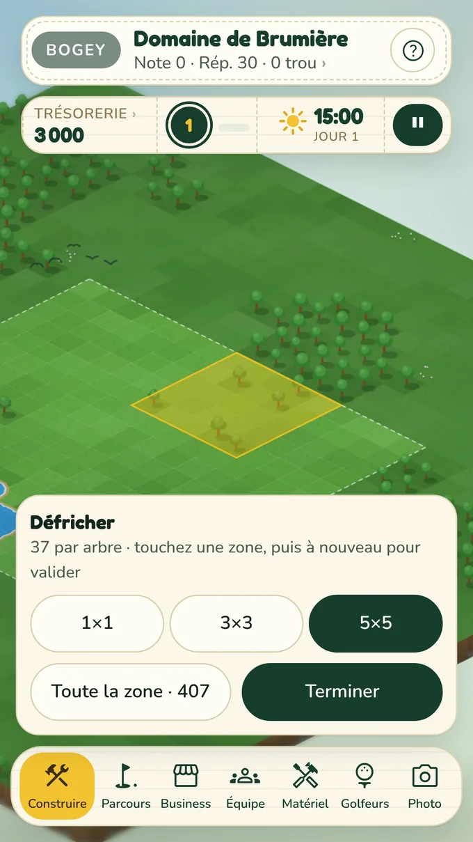 Façonnez le terrain : défrichez par zones et agrandissez